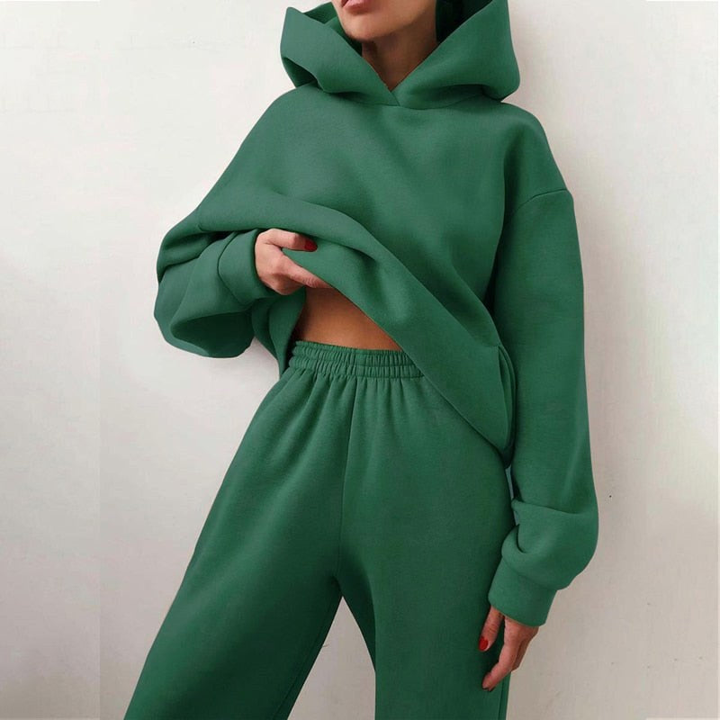 Georgia | Women's Oversized Hooded Loungewear Set, Wide-Leg Two-Piece Set | Everlasting Boutique