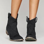 Georgia | Women's Vintage Cowboy Ankle Boots, Perfect for Autumn Walks | Everlasting Boutique | Black