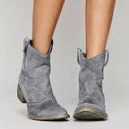 Georgia | Women's Vintage Cowboy Ankle Boots, Perfect for Autumn Walks | Everlasting Boutique | Grey