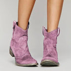 Georgia | Women's Vintage Cowboy Ankle Boots, Perfect for Autumn Walks | Everlasting Boutique | Pink