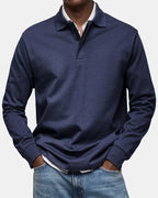 Gerhard | Classic Long-Sleeve Polo Shirt, Elegant Men's Polo | Everlasting Boutique | Light Blue