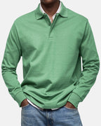 Gerhard | Classic Long-Sleeve Polo Shirt, Elegant Men's Polo | Everlasting Boutique | Light Blue