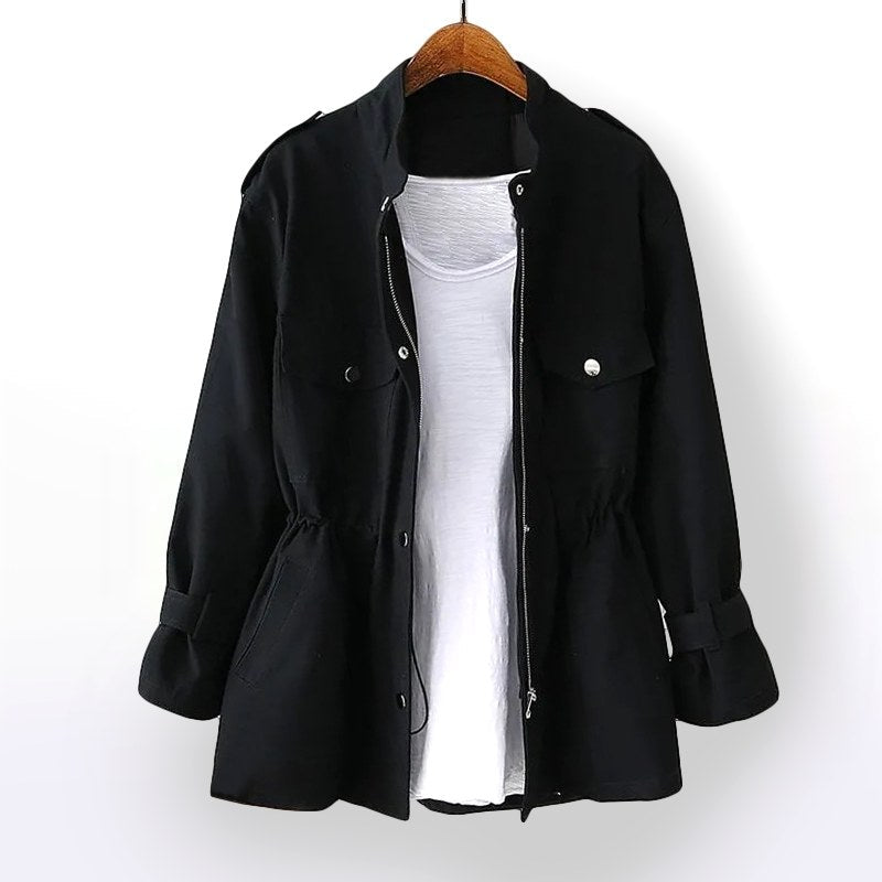 Gillian | Women's Durable Rain Coat, Practical Autumn Coat | Everlasting Boutique | Black