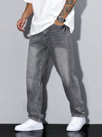Gregory | Men's Cotton-Blend Pants in Solid Colour, Relaxed-Fit Jeans | Everlasting Boutique