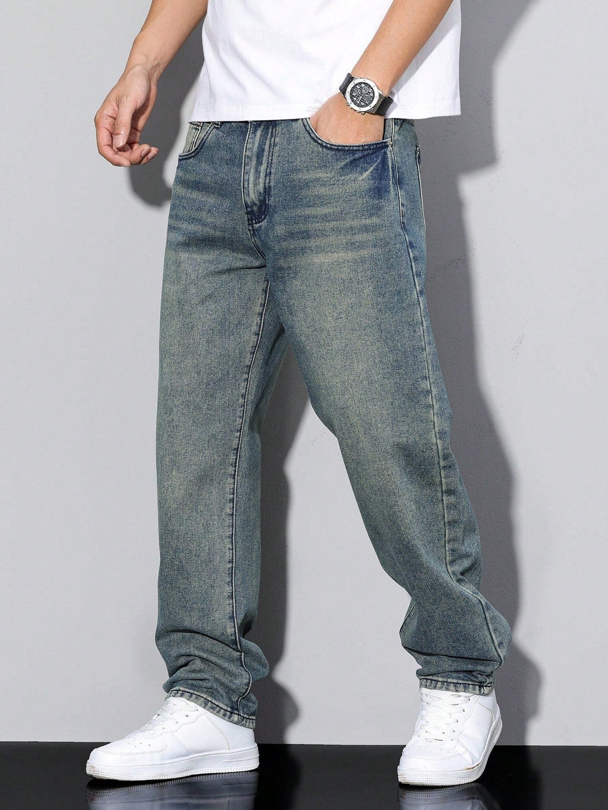 Gregory | Men's Cotton-Blend Pants in Solid Colour, Relaxed-Fit Jeans | Everlasting Boutique
