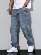 Gregory | Men's Cotton-Blend Pants in Solid Colour, Relaxed-Fit Jeans | Everlasting Boutique