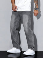 Gregory | Men's Cotton-Blend Pants in Solid Colour, Relaxed-Fit Jeans | Everlasting Boutique