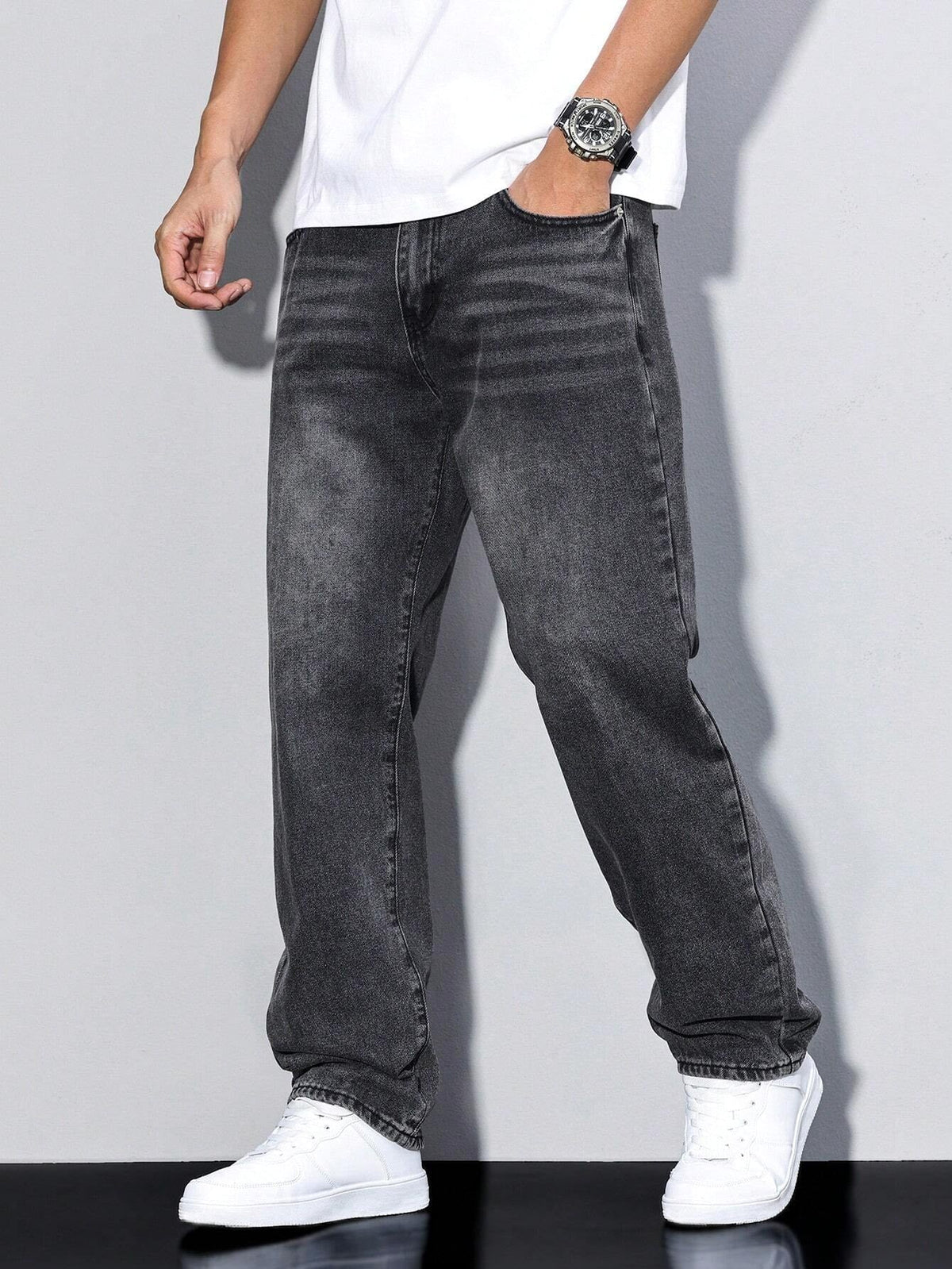 Gregory | Men's Cotton-Blend Pants in Solid Colour, Relaxed-Fit Jeans | Everlasting Boutique
