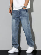 Gregory | Men's Cotton-Blend Pants in Solid Colour, Relaxed-Fit Jeans | Everlasting Boutique