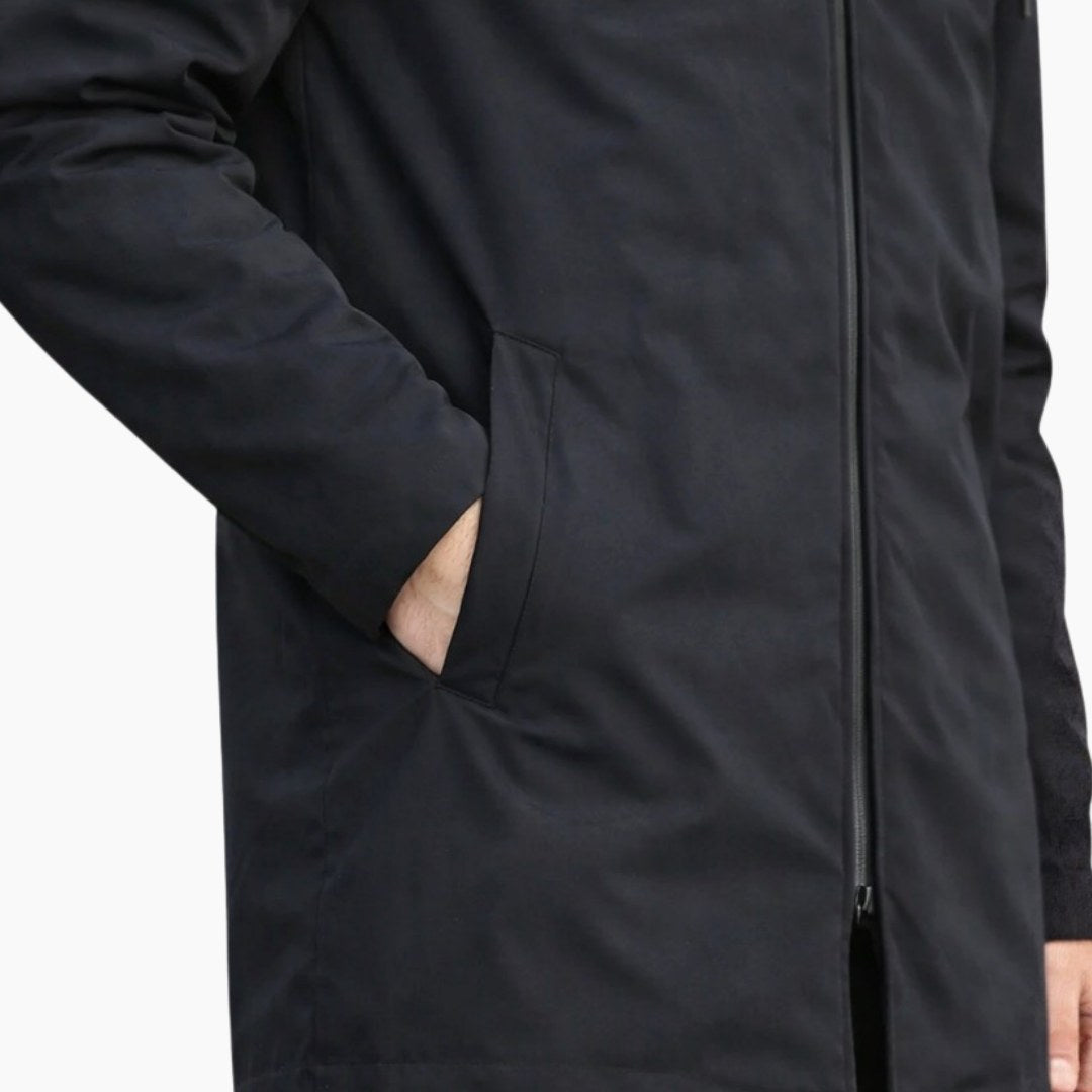 Hans | Men's Weatherproof Coat with Padding, Modern Winter Coat | Everlasting Boutique | Black