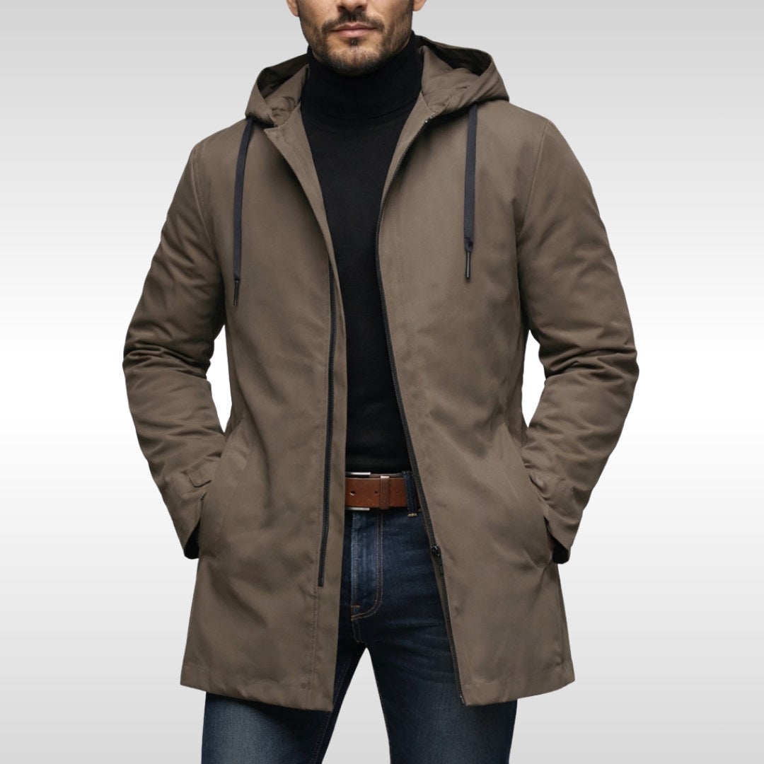 Hans | Men's Weatherproof Coat with Padding, Modern Winter Coat | Everlasting Boutique | Brown