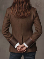 Harriet | Women's Tailored Blazer with Patterned Lapel Trim, Double-Breasted Blazer Suit | Everlasting Boutique