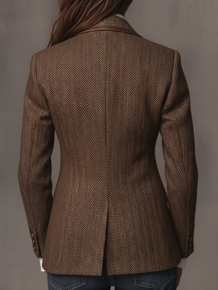 Harriet | Women's Tailored Blazer with Patterned Lapel Trim, Double-Breasted Blazer Suit | Everlasting Boutique