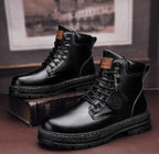 Harry | Men's Leather Lace-Up Work Boots, High-Top Construction Boots | Everlasting Boutique | Black