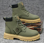 Harry | Men's Leather Lace-Up Work Boots, High-Top Construction Boots | Everlasting Boutique | Green