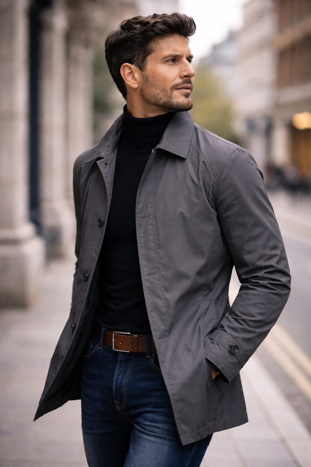 Harvey | Men's Tailored All-Weather Overcoat, Timeless Autumn Coat | Everlasting Boutique