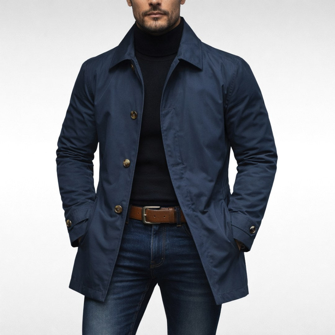 Harvey | Men's Tailored All-Weather Overcoat, Timeless Autumn Coat | Everlasting Boutique