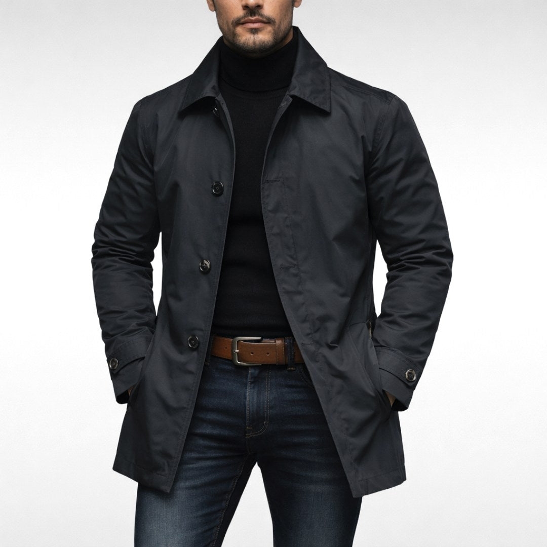 Harvey | Men's Tailored All-Weather Overcoat, Timeless Autumn Coat | Everlasting Boutique