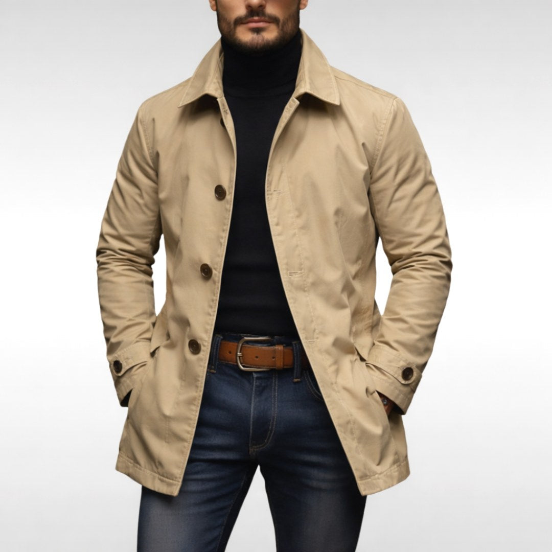 Harvey | Men's Tailored All-Weather Overcoat, Timeless Autumn Coat | Everlasting Boutique
