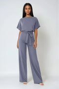 Heidi | Women's Wide-Leg Jumpsuit with Waist Tie – an Elegant One-Piece | Everlasting Boutique
