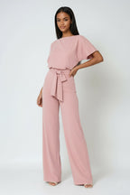 Heidi | Women's Wide-Leg Jumpsuit with Waist Tie – an Elegant One-Piece | Everlasting Boutique