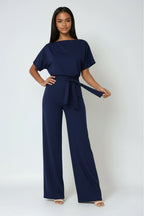 Heidi | Women's Wide-Leg Jumpsuit with Waist Tie – an Elegant One-Piece | Everlasting Boutique