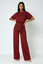 Heidi | Women's Wide-Leg Jumpsuit with Waist Tie – an Elegant One-Piece | Everlasting Boutique