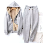 Helena | Women's Fleece-Lined Hoodie Jogger Tracksuit, Warming Set of Hoodie and Joggers | Everlasting Boutique | Black