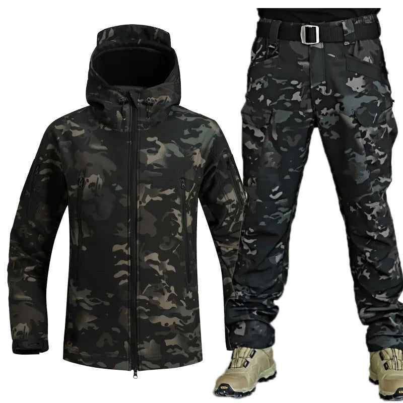Henry | Men's Softshell Hooded Jacket and Tactical Trousers, Two-Piece Outdoor Set | Everlasting Boutique
