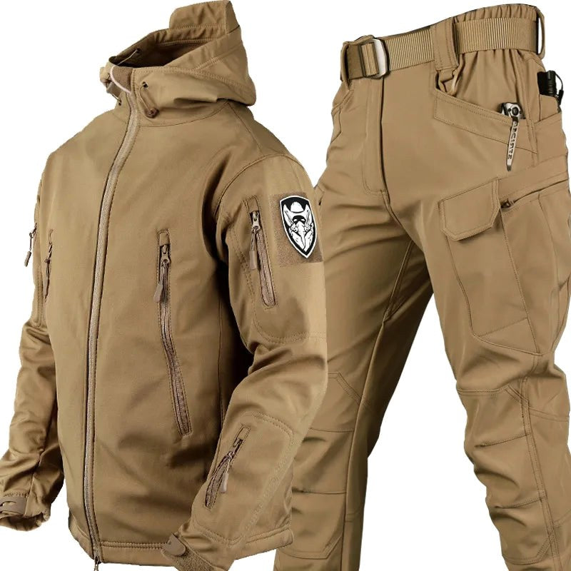 Henry | Men's Softshell Hooded Jacket and Tactical Trousers, Two-Piece Outdoor Set | Everlasting Boutique