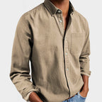 Henry | Men's Tailored Cotton Shirt, Smart Everyday Shirt | Everlasting Boutique | Khaki