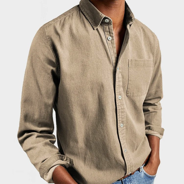 Henry | Men's Tailored Cotton Shirt, Smart Everyday Shirt | Everlasting Boutique | Khaki