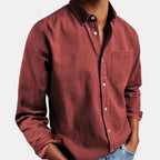 Henry | Men's Tailored Cotton Shirt, Smart Everyday Shirt | Everlasting Boutique | Red