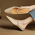 Holly | Women's Leather Mary Jane Mules, Pointed Toe Comfort Shoes | Everlasting Boutique