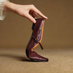 Holly | Women's Leather Mary Jane Mules, Pointed Toe Comfort Shoes | Everlasting Boutique