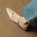 Holly | Women's Leather Mary Jane Mules, Pointed Toe Comfort Shoes | Everlasting Boutique