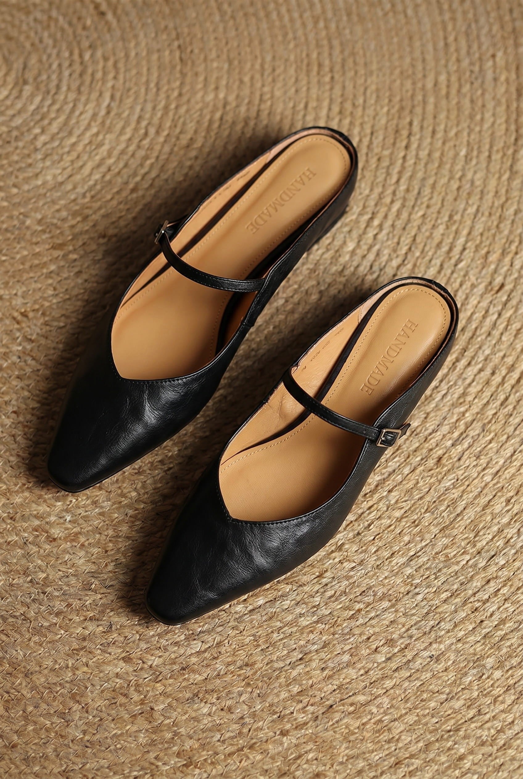 Holly | Women's Leather Mary Jane Mules, Pointed Toe Comfort Shoes | Everlasting Boutique