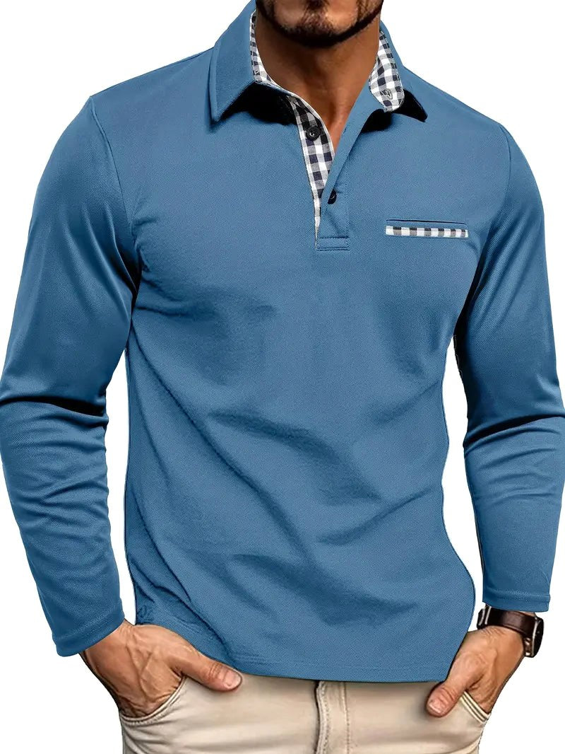 Ian | Men's Long-Sleeve Polo Shirt, Lightweight Everyday Polo | Everlasting Boutique