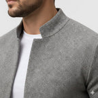 Ingo | Men's Cardigan with Textured Knit, Elegant Everyday Cardigan | Everlasting Boutique | Grey