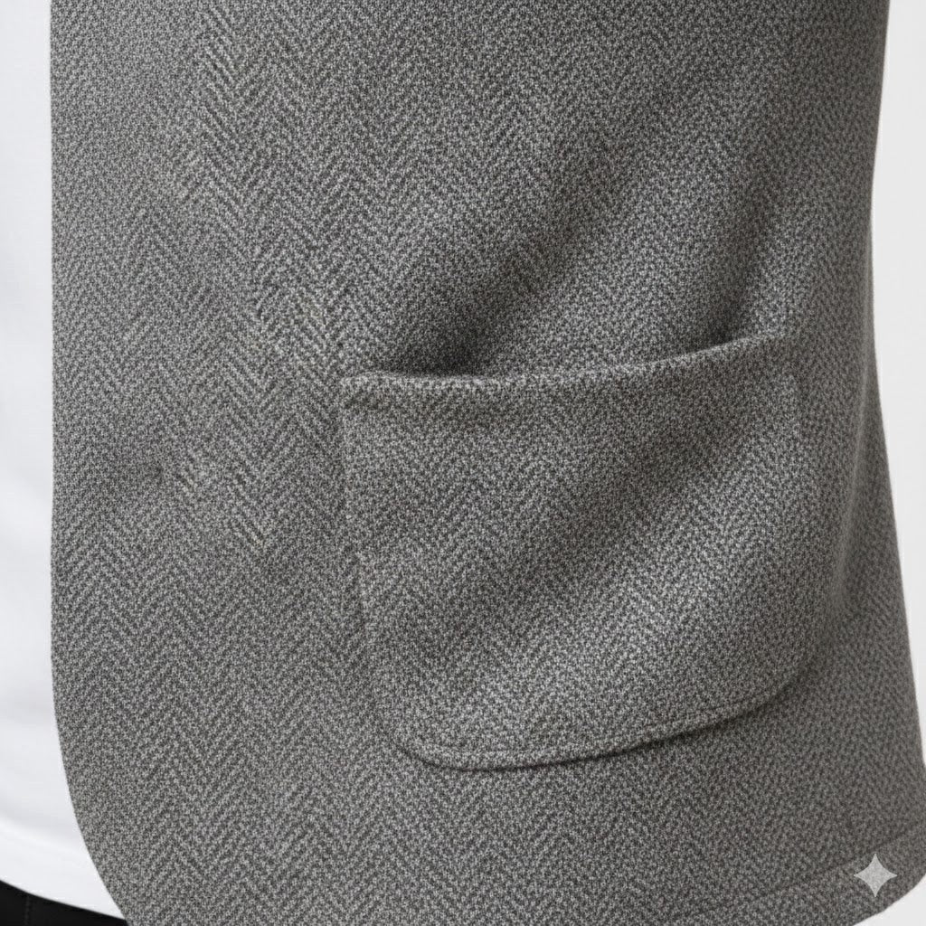 Ingo | Men's Cardigan with Textured Knit, Elegant Everyday Cardigan | Everlasting Boutique | Grey