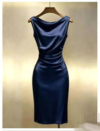 Ingrid | Women's Sleeveless Satin Midi Dress, Elegant Midi Dress | Everlasting Boutique