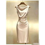 Ingrid | Women's Sleeveless Satin Midi Dress, Elegant Midi Dress | Everlasting Boutique