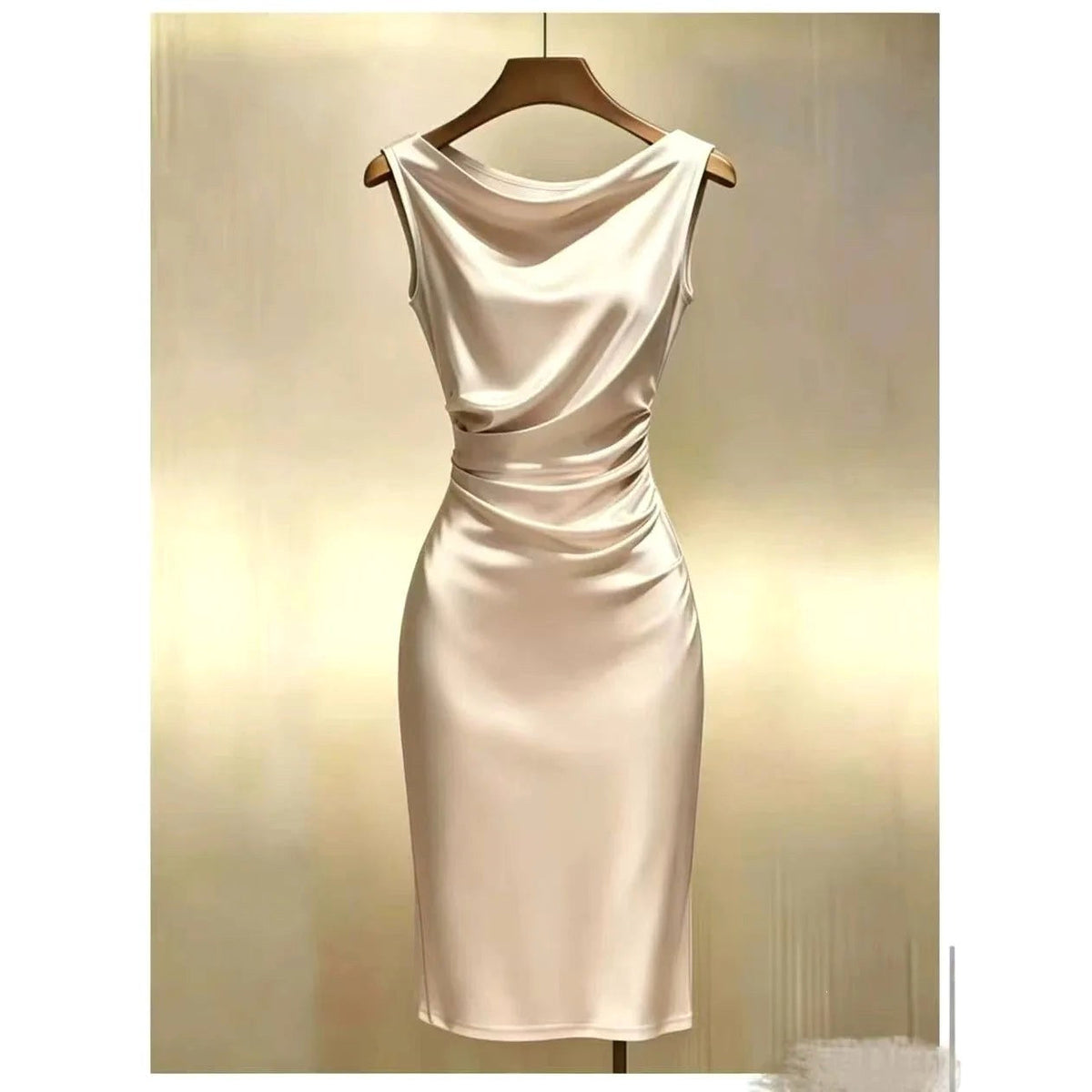 Ingrid | Women's Sleeveless Satin Midi Dress, Elegant Midi Dress | Everlasting Boutique