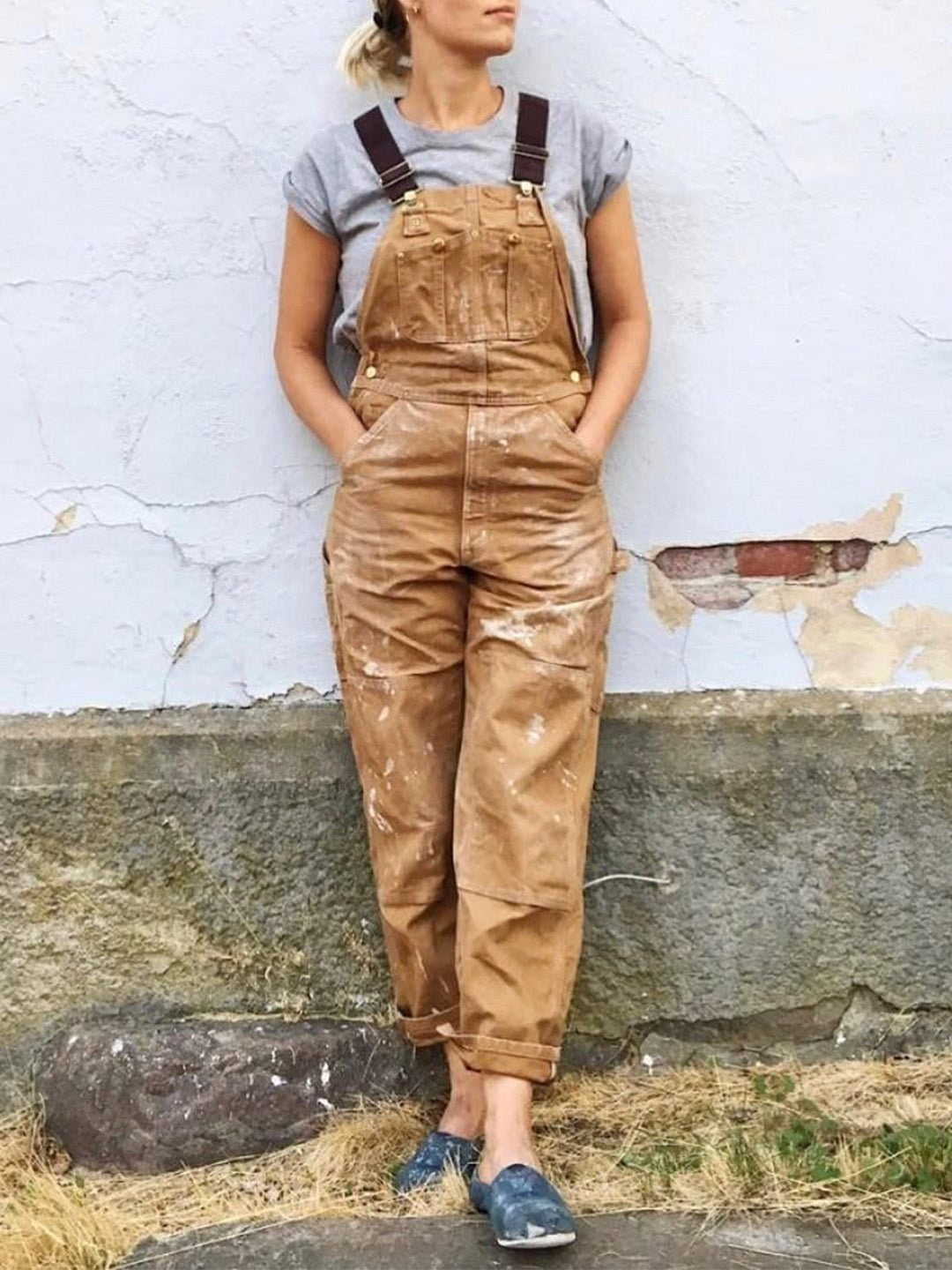 Iris | Women's Cotton Adjustable Dungarees, Functional Work Dungarees | Everlasting Boutique