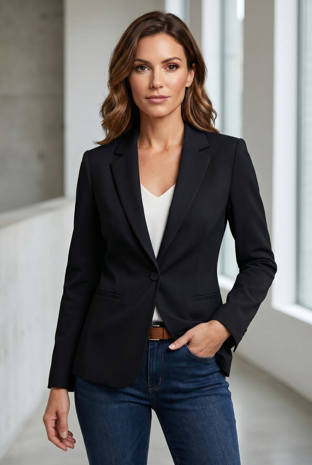 Isaline | Women's Tailored Blazer, Slim Fit Lapel Collar Trouser Suit | Everlasting Boutique