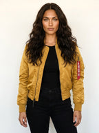 Isla | Women's Utility Bomber Jacket, Satin-Finish Autumn Jacket | Everlasting Boutique