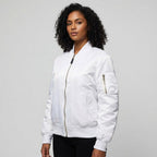 Isla | Women's Utility Bomber Jacket, Satin-Finish Autumn Jacket | Everlasting Boutique