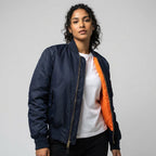 Isla | Women's Utility Bomber Jacket, Satin-Finish Autumn Jacket | Everlasting Boutique