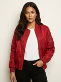 Isla | Women's Utility Bomber Jacket, Satin-Finish Autumn Jacket | Everlasting Boutique | Zwart