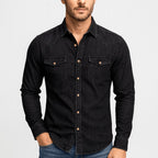 Jacob | Men's Denim Shirt with Classic Collar, Button-Up Denim Shirt | Everlasting Boutique